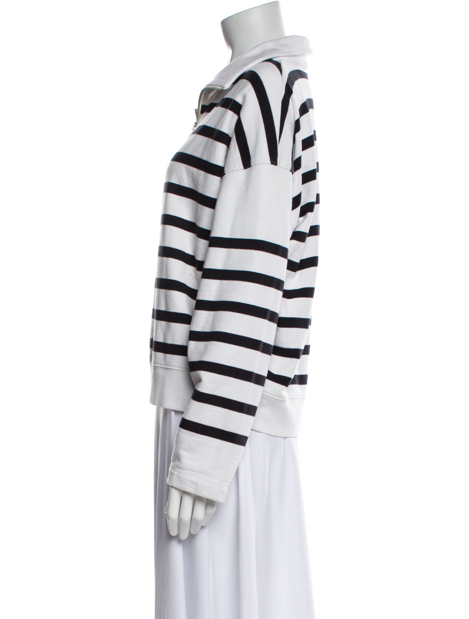 FRAME Striped Crew Neck Sweatshirt