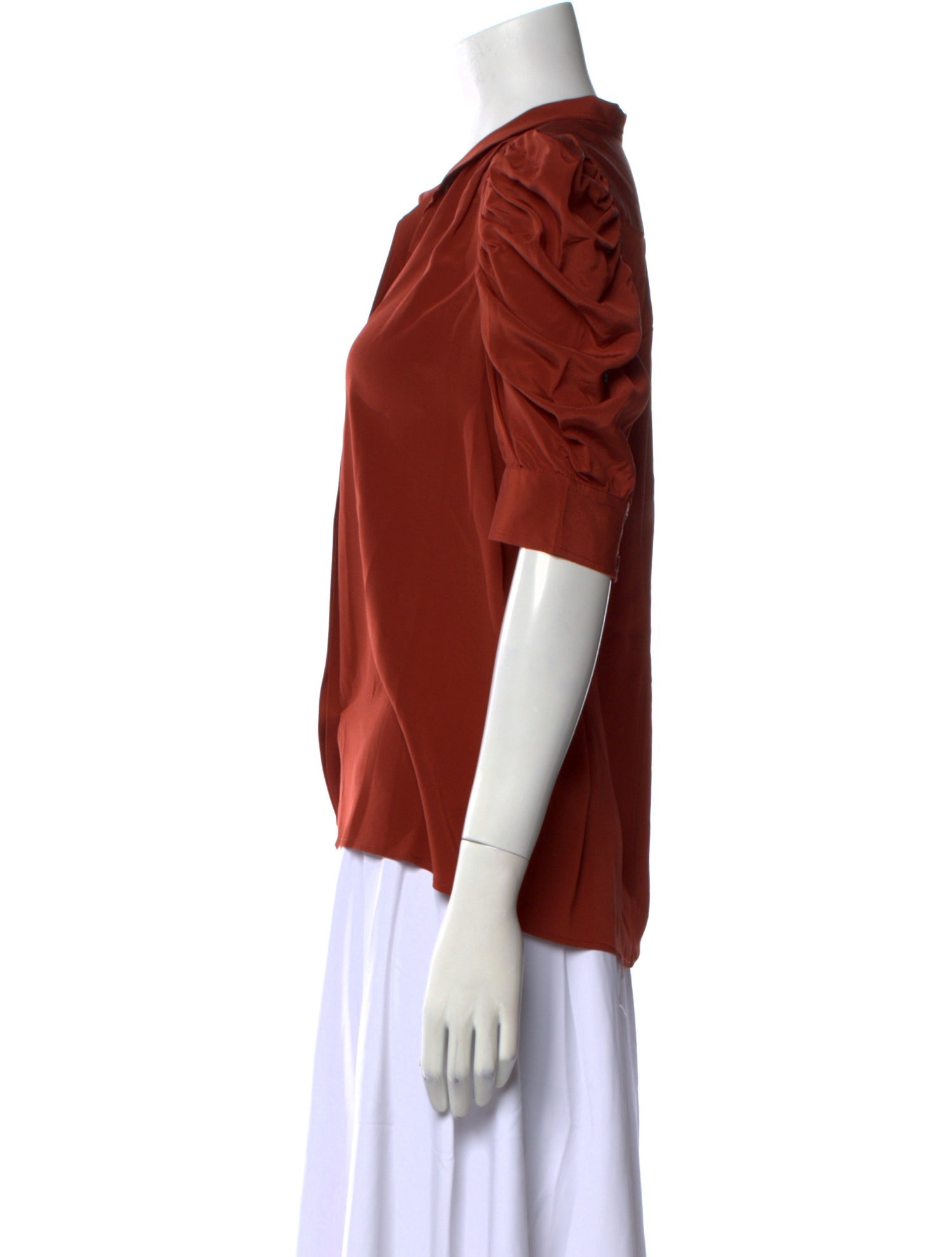 FRAME Silk V-Neck Blouse