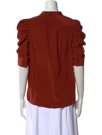 FRAME Silk V-Neck Blouse