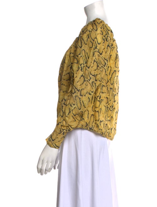 FRAME Animal Print Square Neckline Blouse