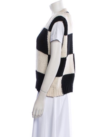 FRAME Colorblock Pattern V-Neck Sweater