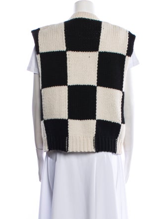 FRAME Colorblock Pattern V-Neck Sweater