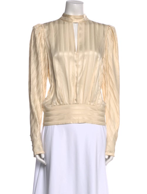 FRAME Silk Mock Neck Blouse