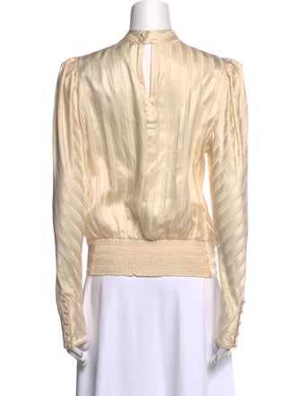 FRAME Silk Mock Neck Blouse