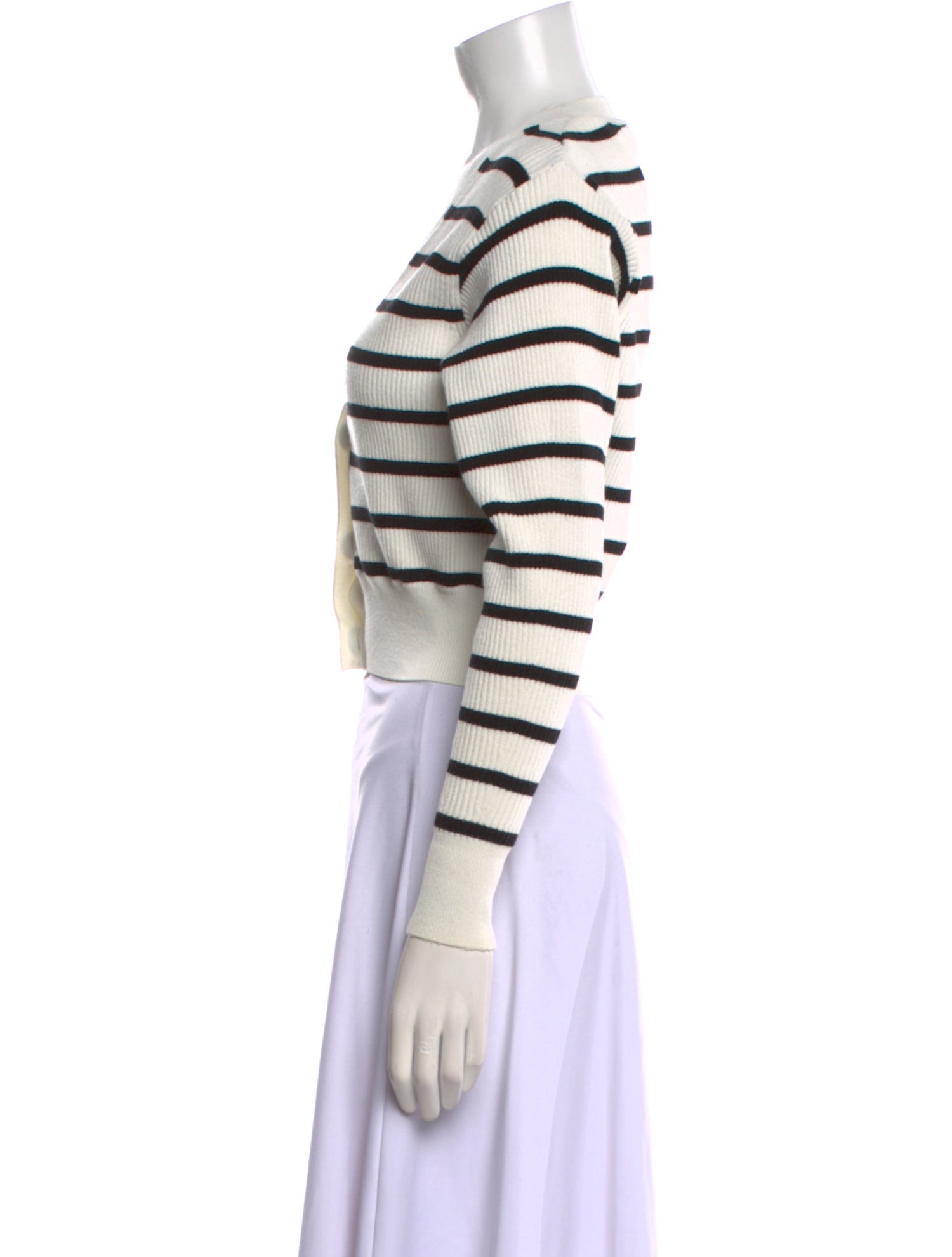 FRAME Striped V-Neck Sweater