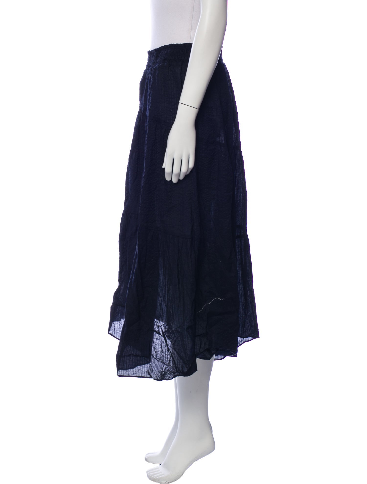 FRAME Ruffle Embellishment Midi Length Skirt