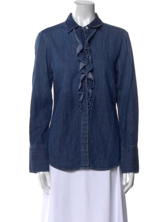 FRAME Long Sleeve Button-Up Top