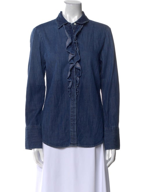 FRAME Long Sleeve Button-Up Top