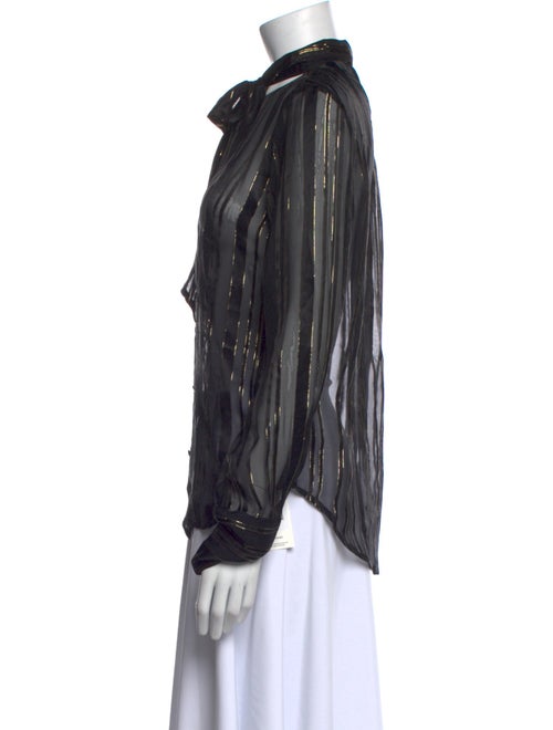 FRAME Silk Striped Button-Up Top