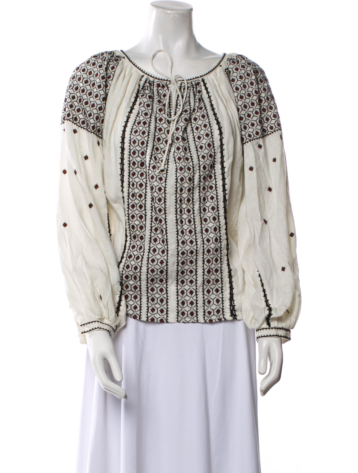 FRAME Linen Printed Blouse