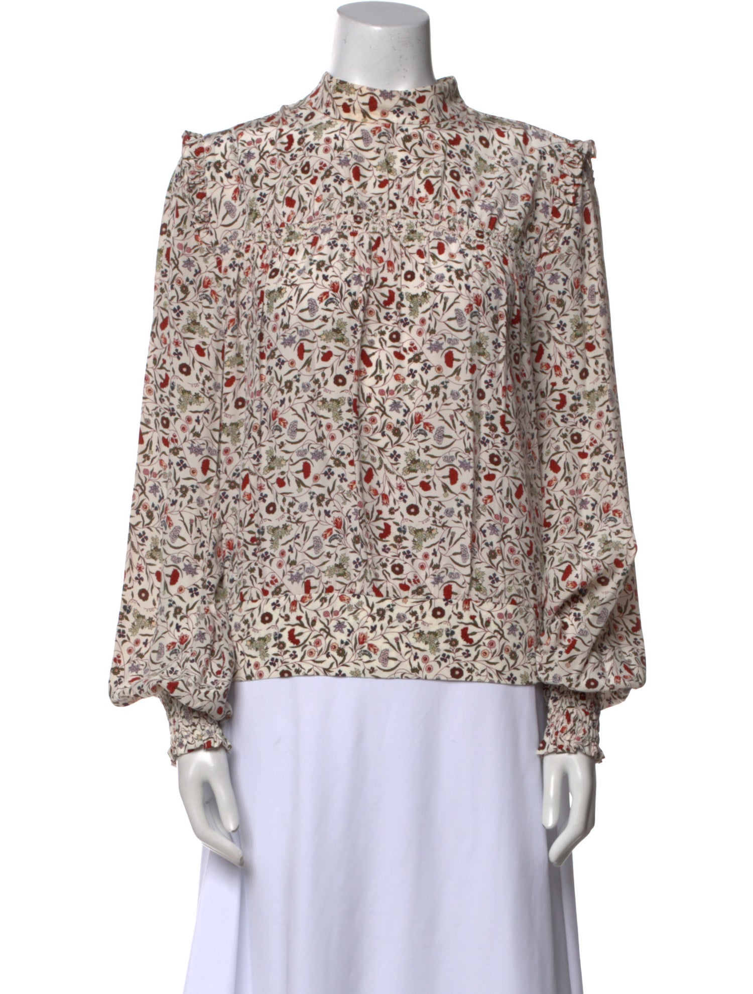 FRAME Silk Floral Print Blouse