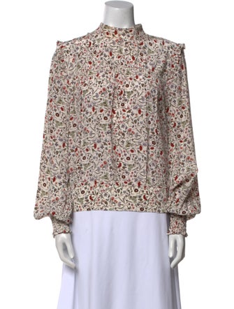 FRAME Silk Floral Print Blouse