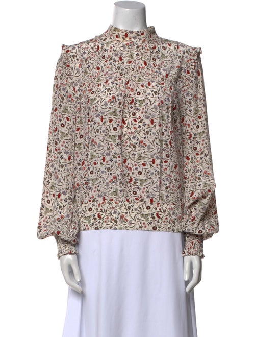 FRAME Silk Floral Print Blouse