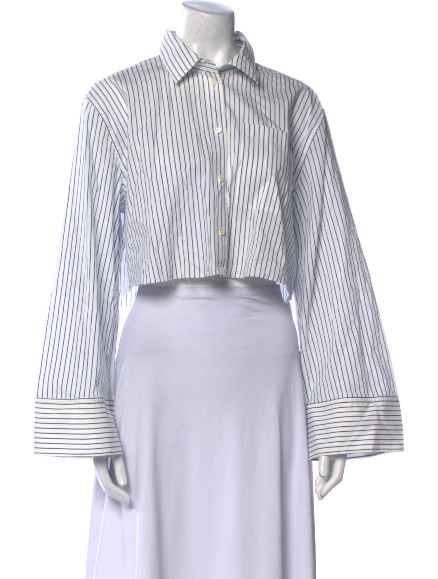 FRAME Striped Long Sleeve Crop Top