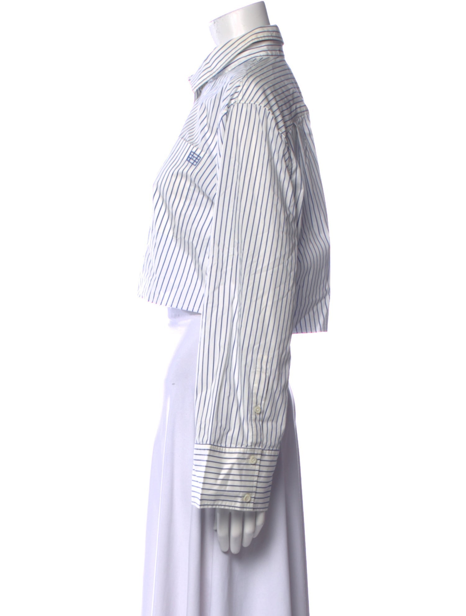 FRAME Striped Long Sleeve Crop Top