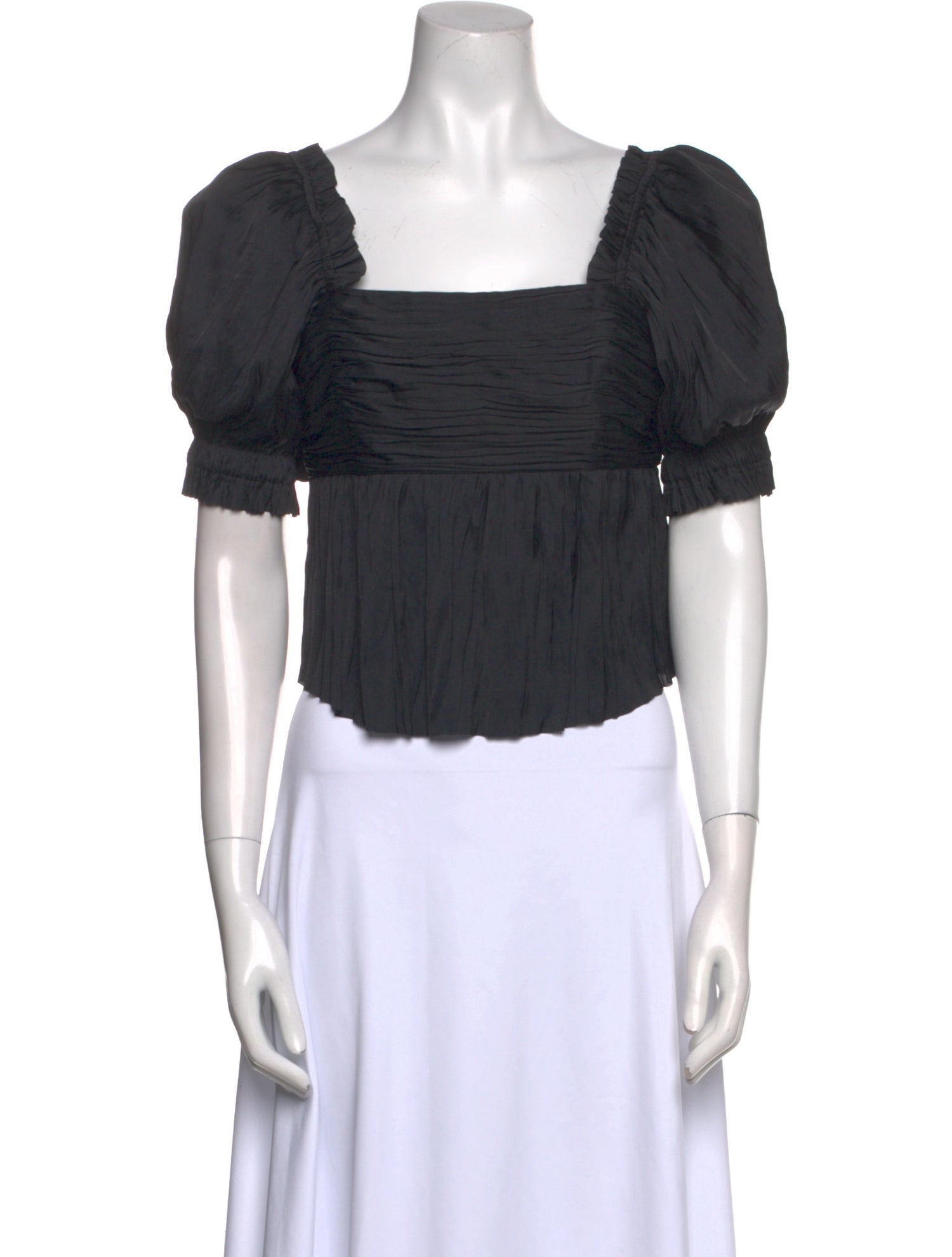 FRAME Square Neckline Short Sleeve Crop Top