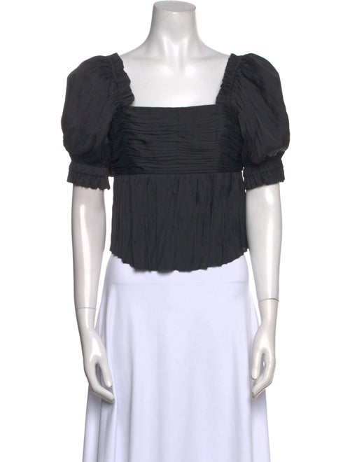 FRAME Square Neckline Short Sleeve Crop Top