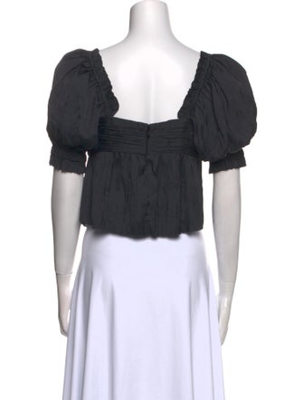 FRAME Square Neckline Short Sleeve Crop Top