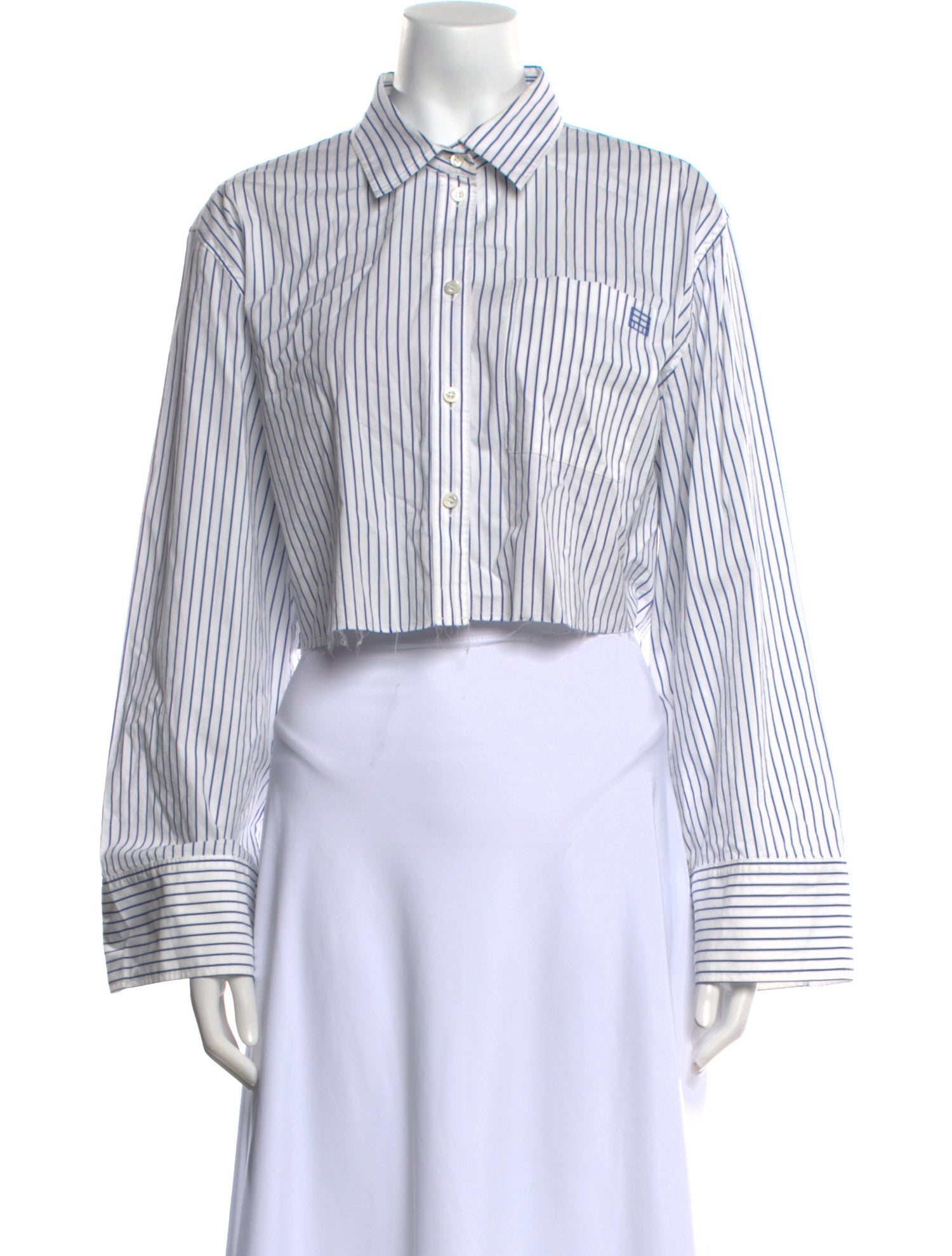 FRAME Striped Long Sleeve Crop Top