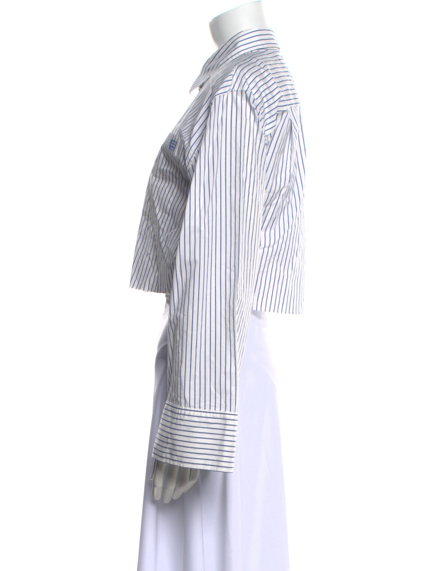 FRAME Striped Long Sleeve Crop Top