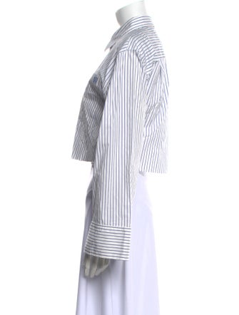 FRAME Striped Long Sleeve Crop Top