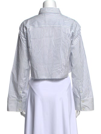 FRAME Striped Long Sleeve Crop Top