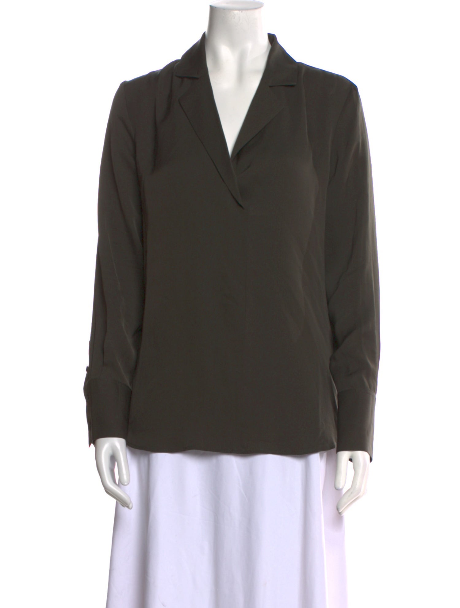 FRAME Silk Long Sleeve Blouse