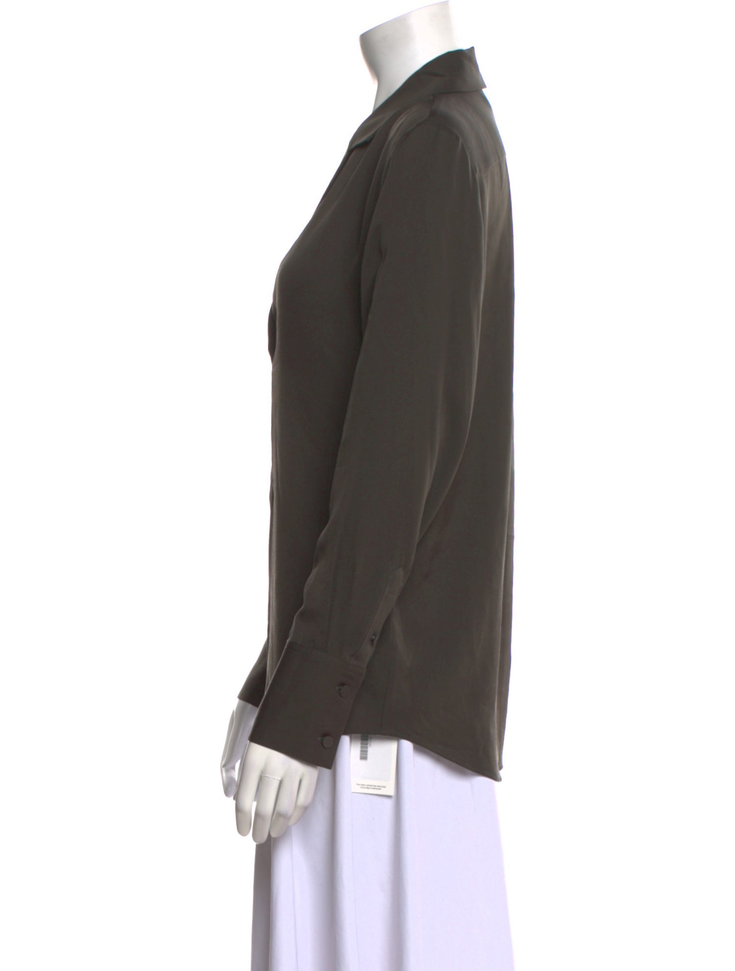 FRAME Silk Long Sleeve Blouse