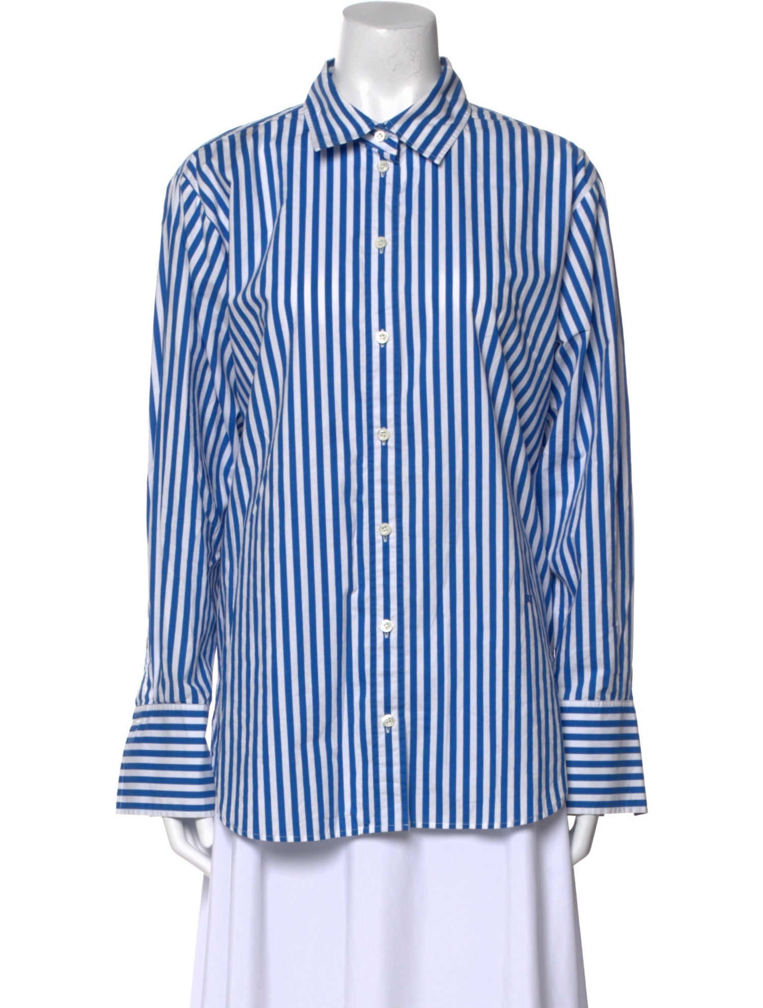 FRAME Striped Long Sleeve Button-Up Top