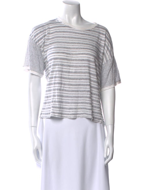 FRAME Linen Striped Crop Top