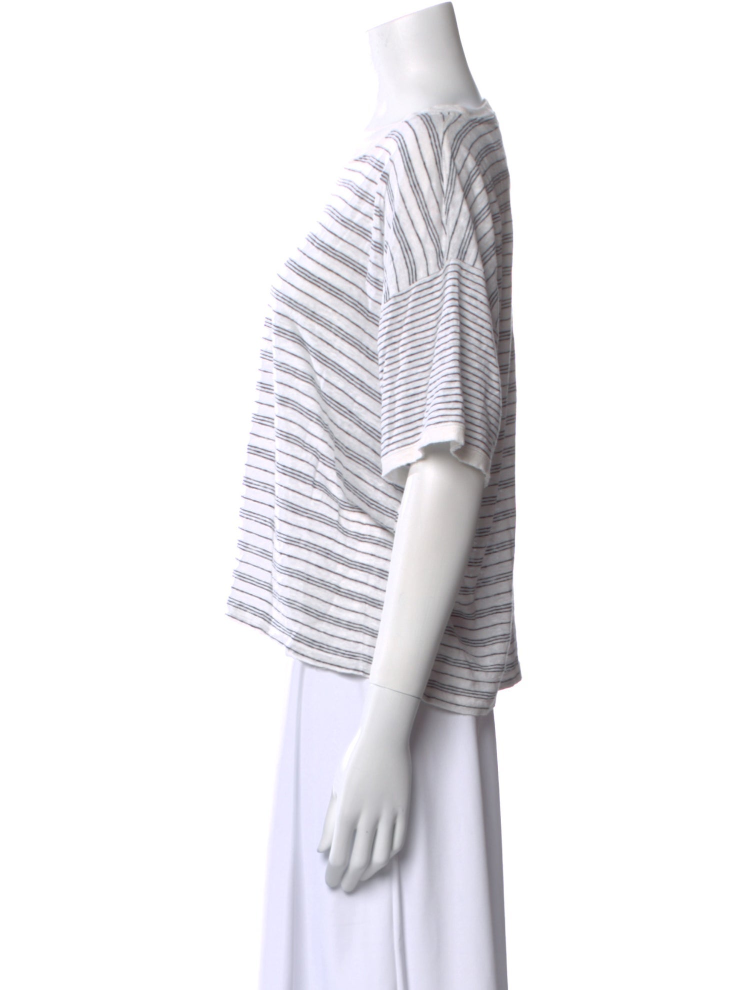 FRAME Linen Striped Crop Top