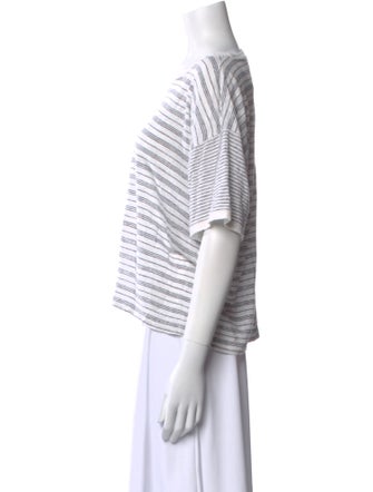 FRAME Linen Striped Crop Top