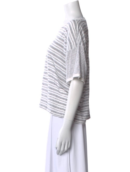 FRAME Linen Striped Crop Top