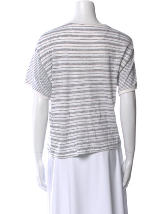 FRAME Linen Striped Crop Top
