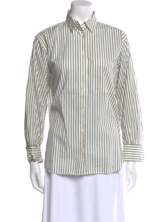 FRAME Striped Long Sleeve Button-Up Top