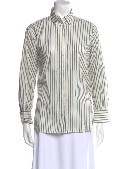 FRAME Striped Long Sleeve Button-Up Top