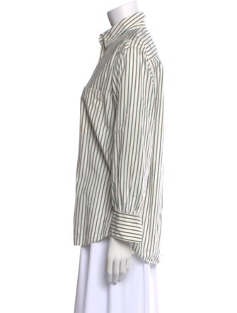 FRAME Striped Long Sleeve Button-Up Top