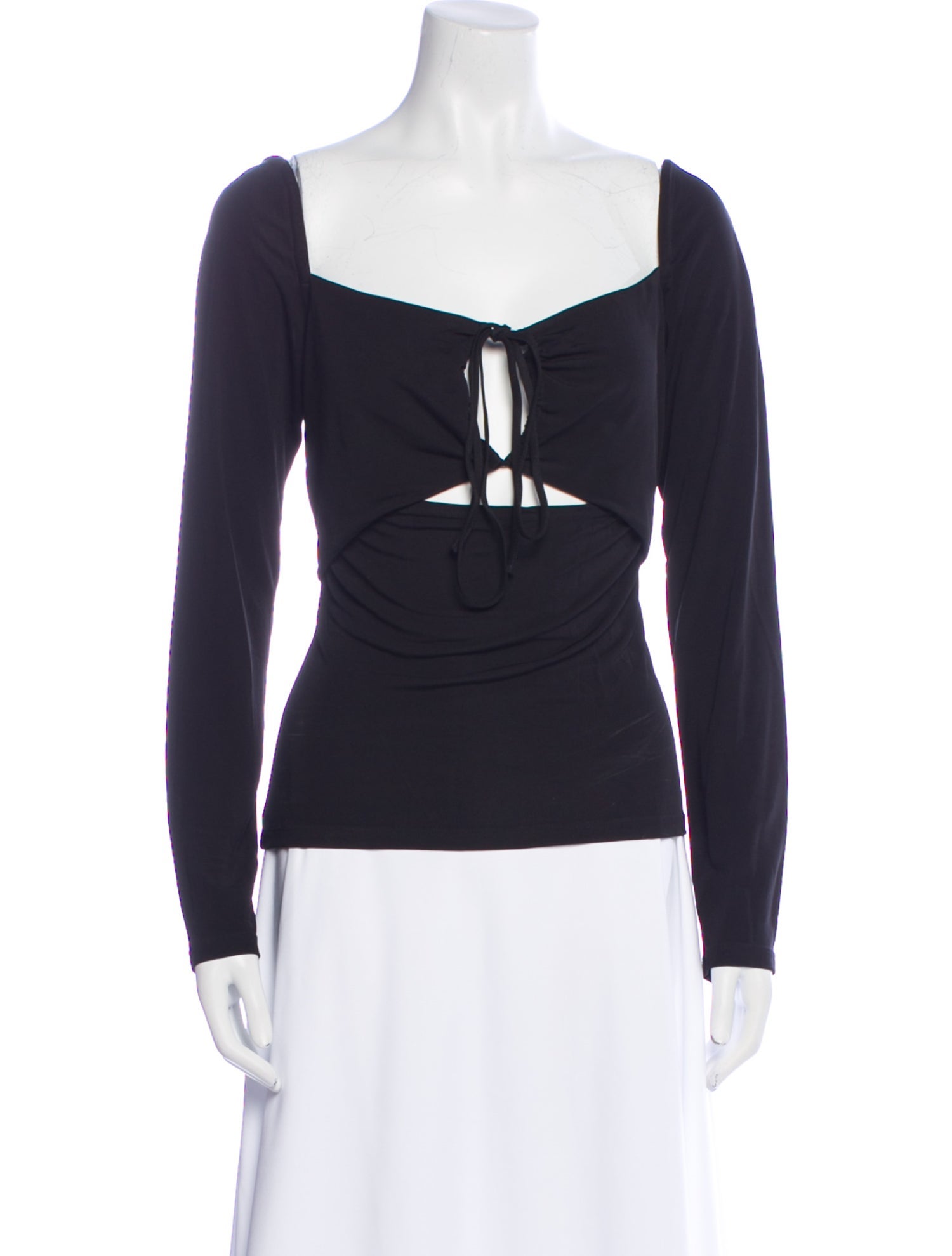 FRAME Square Neckline Long Sleeve Top