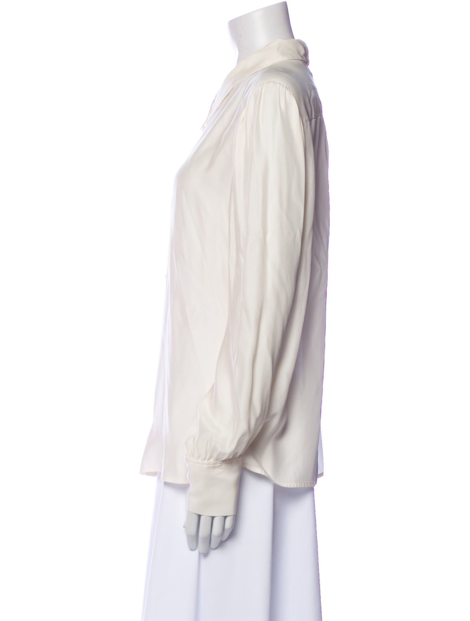 FRAME Silk Long Sleeve Button-Up Top