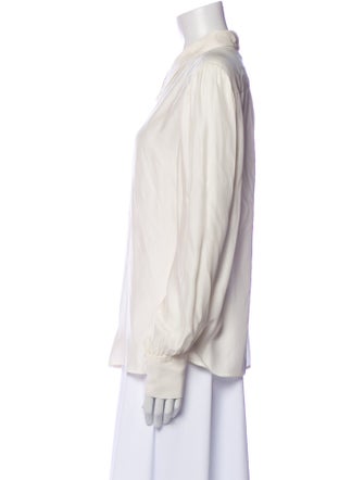 FRAME Silk Long Sleeve Button-Up Top