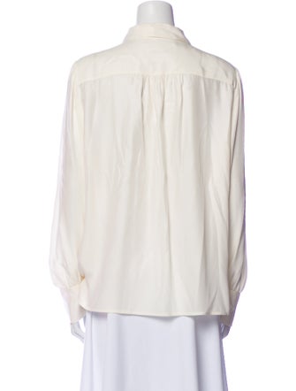 FRAME Silk Long Sleeve Button-Up Top