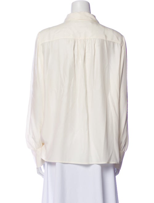 FRAME Silk Long Sleeve Button-Up Top