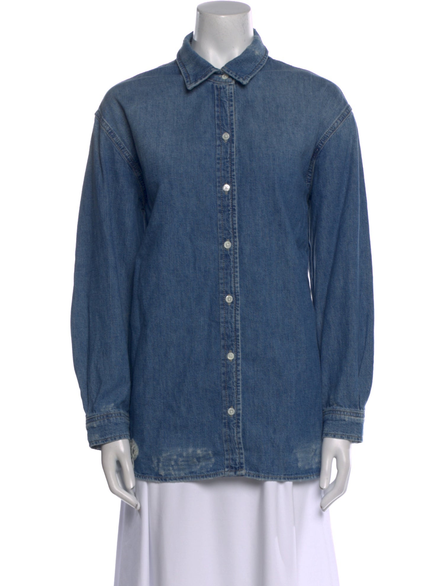 FRAME Long Sleeve Button-Up Top