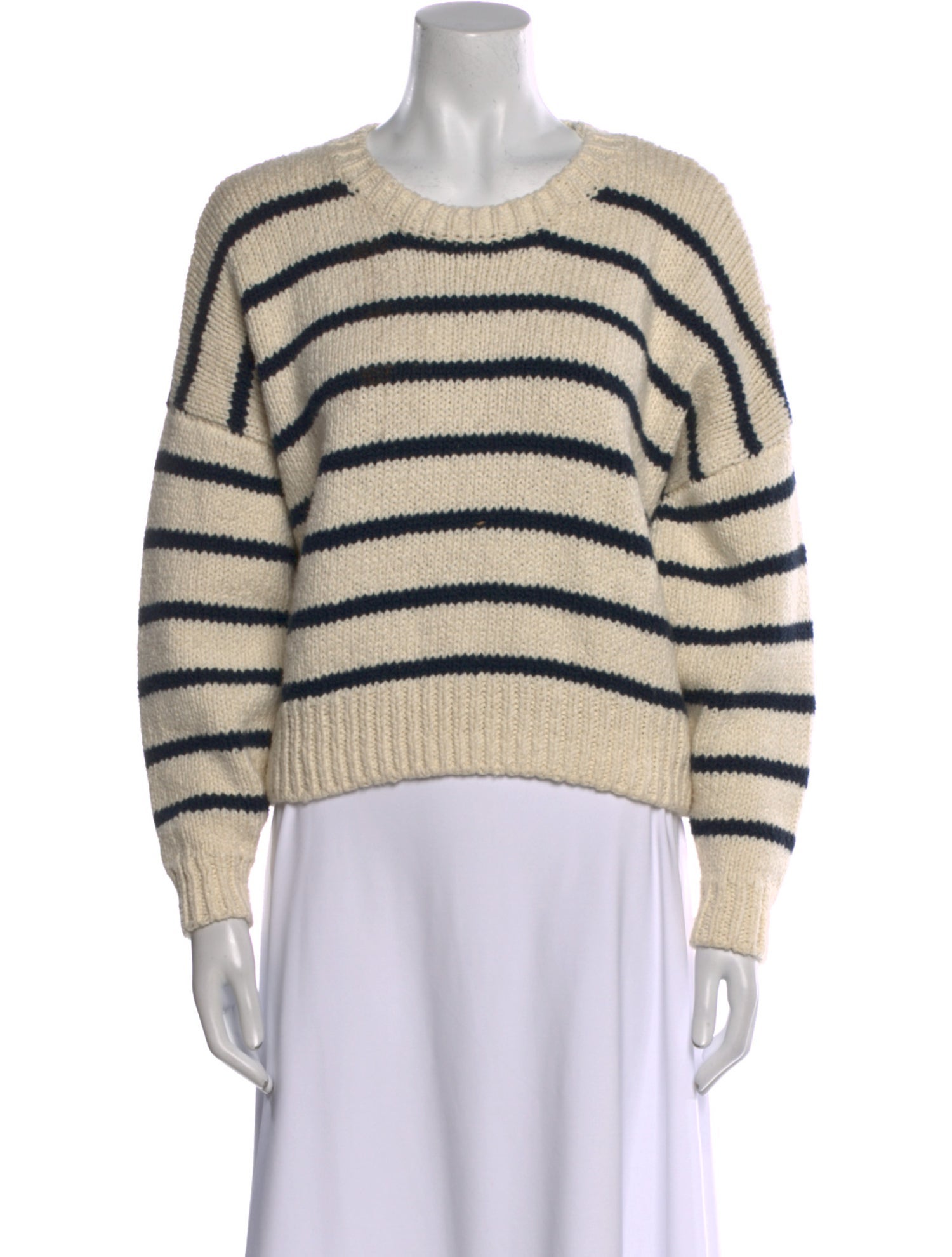FRAME Striped Scoop Neck Sweater