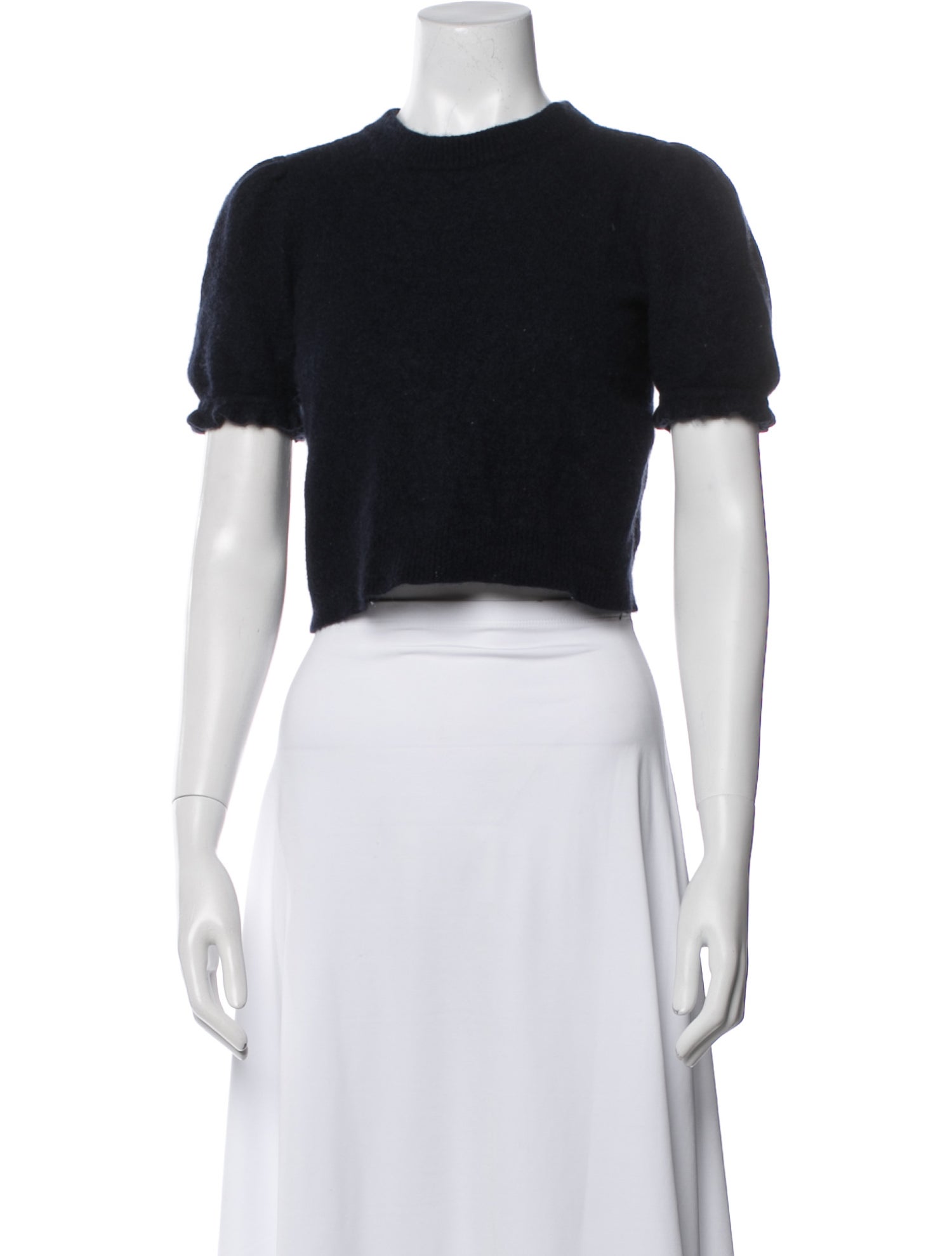 FRAME Cashmere Crew Neck Crop Top