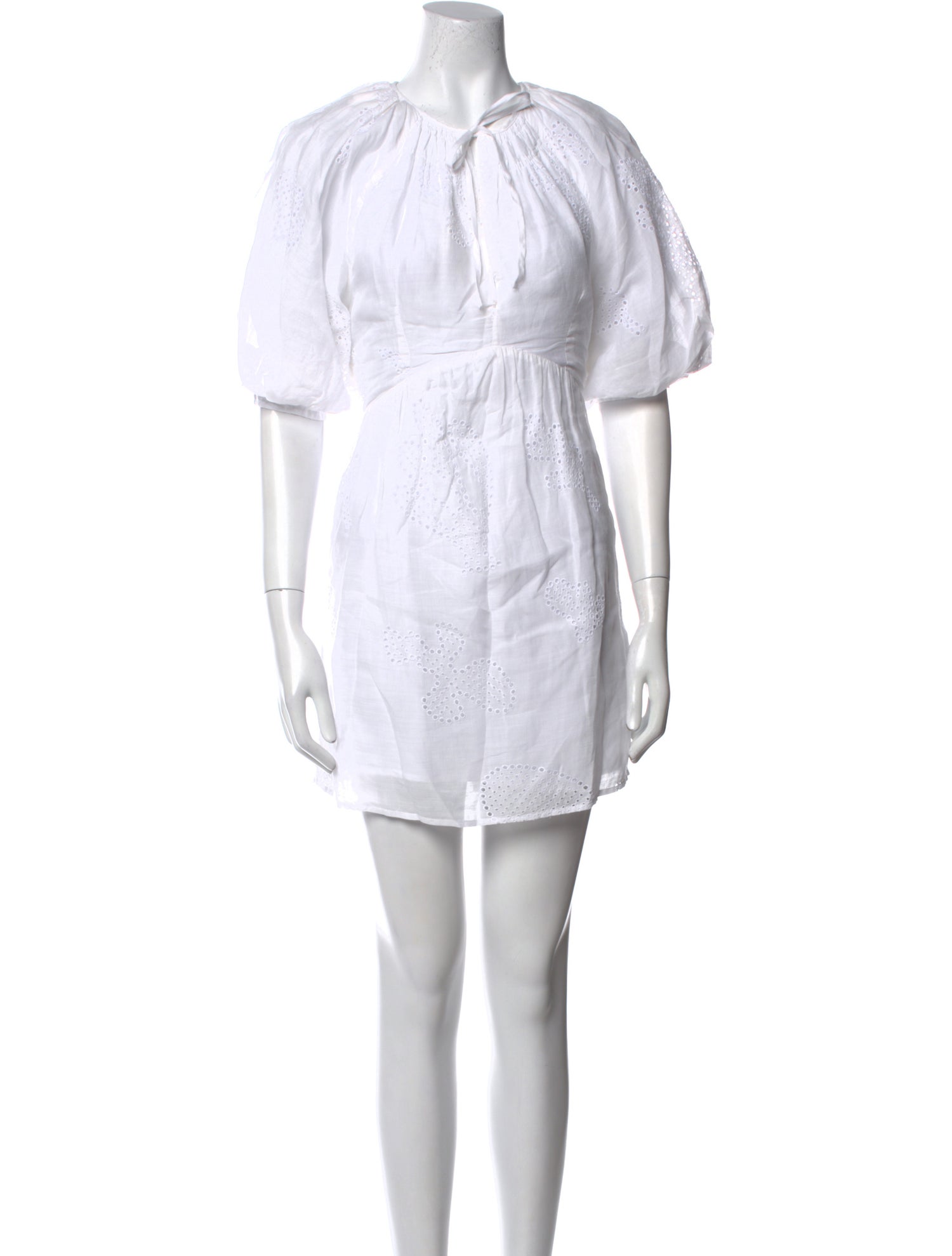 FRAME Tie Neck Mini Dress