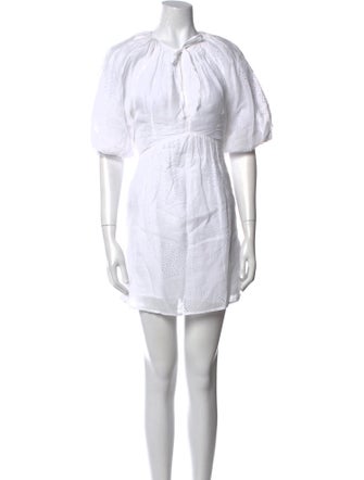 FRAME Tie Neck Mini Dress