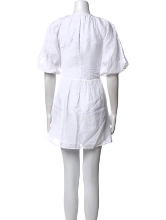 FRAME Tie Neck Mini Dress