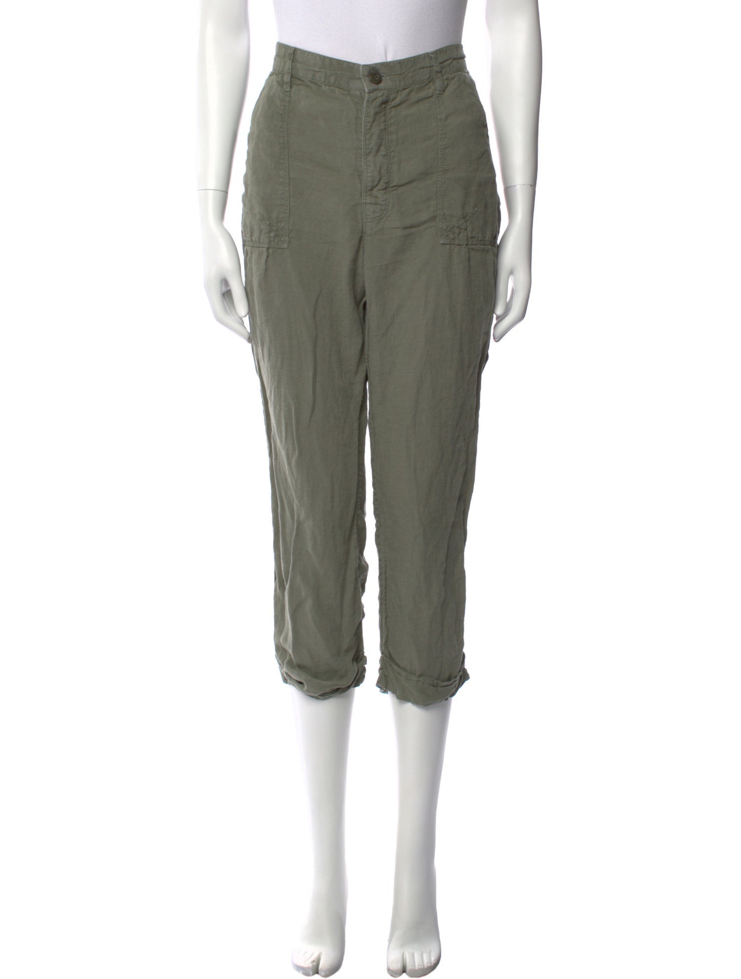 FRAME Linen Straight Leg Pants