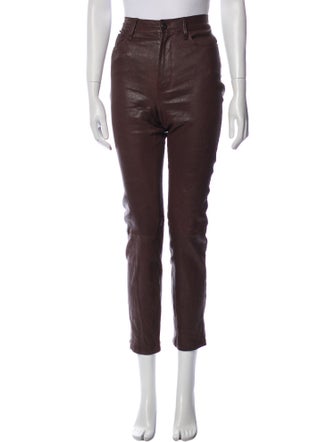 FRAME Leather Straight Leg Pants